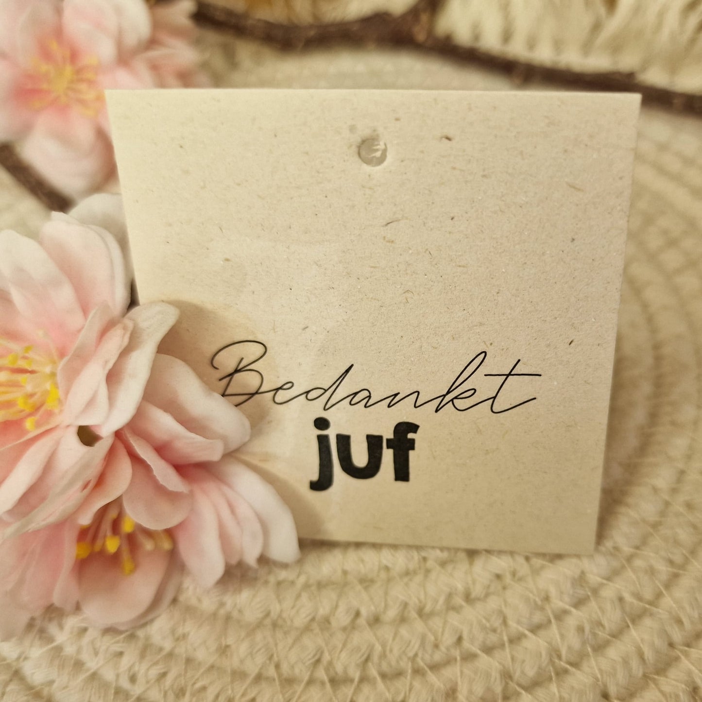 Cadeaulabel 'Bedankt Juf'