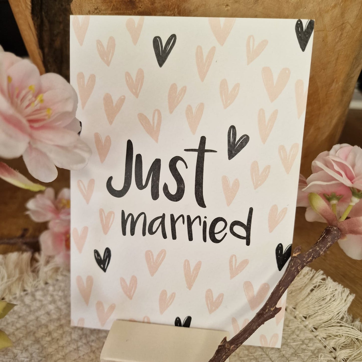 Ansichtkaart 'Just Married'