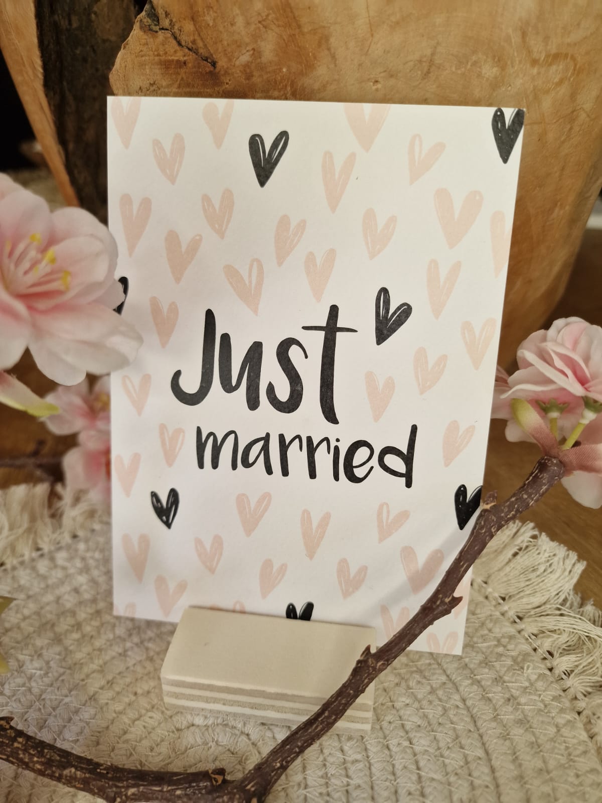 Ansichtkaart 'Just Married'