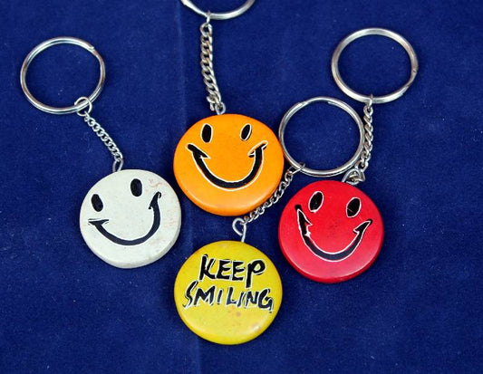 Sleutelhanger speksteen - Smile - verschillende kleuren