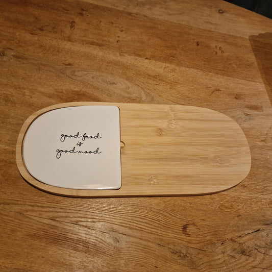 Serveerplank 'Good food is good mood'