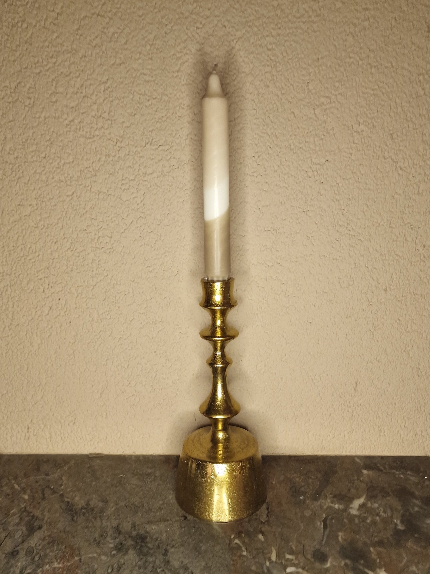 Kandelaar metaal - 9cm x 22cm - goud