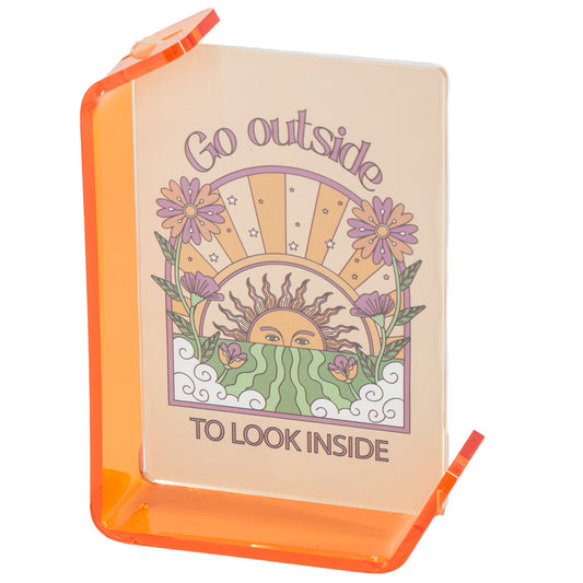 Fotolijst - Neon oranje - go outside - 11,8x4x17,2cm